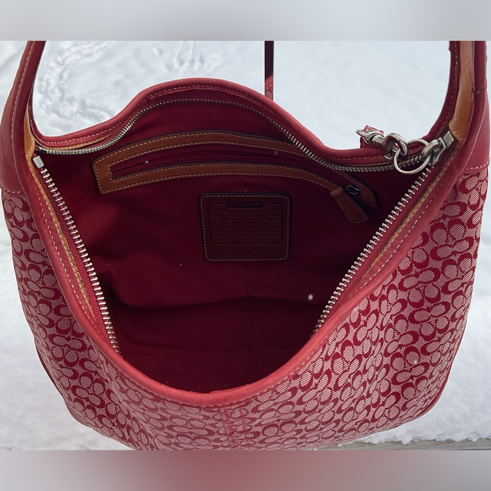 COACH Vintage 6617 Ergo Hobo – Y2K Red Signature – EUC! ✨ - Picture 10 of 12
